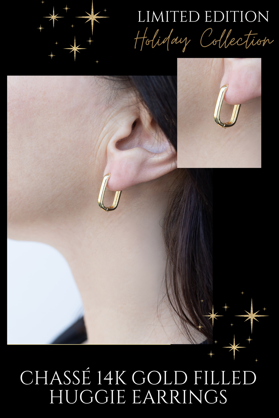 Chassé Huggie Earrings in 14K Gold Filled