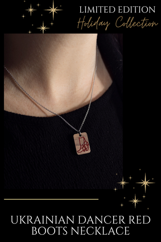 Ukrainian Red Boots Necklace