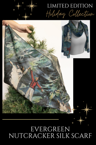 Nutcracker Silk Scarf (Evergreen)