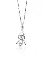 Attitude Dancer Necklace-An elegant treble clef frames the silhoutte of a dancer in this expressive piece. A perfect gift for the dancer who loves to show a little attitude on stage.