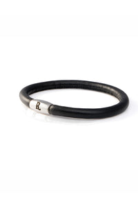 Black Leather Charm Bracelet