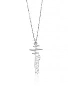 Dance Pulse Necklace in sterling silver features an elegant heart beat with the word Dance written at the bottom in beautiful font.